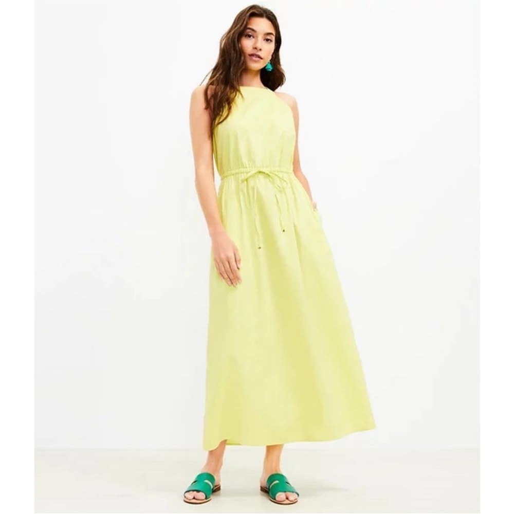 NWT Loft Midi Dress in Lime Green